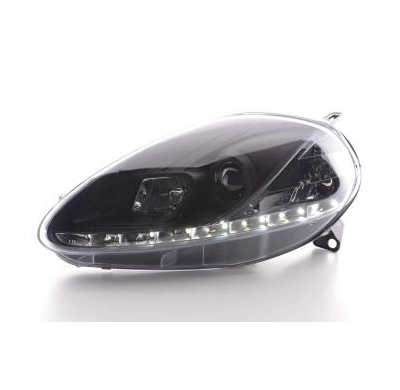 Faros Delanteros Luz Diurna Set Fiat Grande Punto Modelo 199  08- Negro Fk Automotive