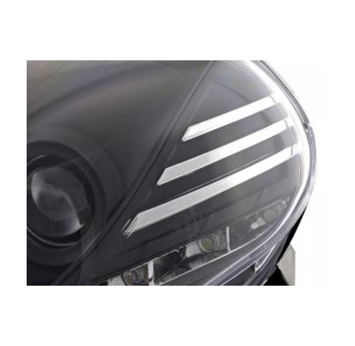 Faros Delanteros Luz Diurna Set Fiat Punto Evo  09-, Negro Fk Automotive