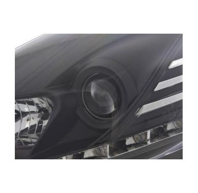 Faros Delanteros Luz Diurna Set Fiat Punto Evo  09-, Negro Fk Automotive