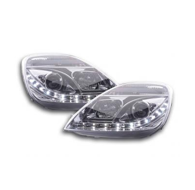 Faros Delanteros Luz Diurna Set Ford Fiesta Modelo Mk6  03-07 Cromado Fk Automotive