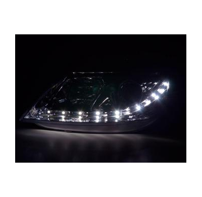 Faros Delanteros Luz Diurna Set Ford Fiesta Modelo Mk6  03-07 Cromado Fk Automotive