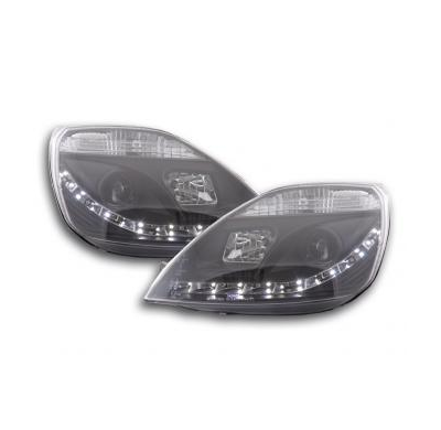 Faros Delanteros Luz Diurna Set Ford Fiesta Modelo Mk6  03-07 Negro Fk Automotive