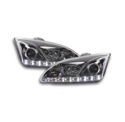 Faros Delanteros Luz Diurna Set Ford Focus 4/5-Ptas.  05-08 Cromado Fk Automotive