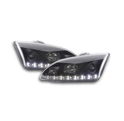 Faros Delanteros Luz Diurna Set Ford Focus 4/5-Ptas.  05-08 Negro Fk Automotive