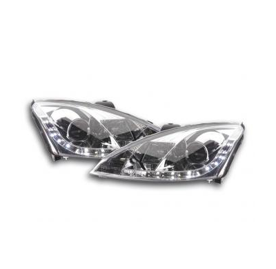 Faros Delanteros Luz Diurna Set Ford Focus 3/4/5-Ptas.  98-01 Cromado Fk Automotive