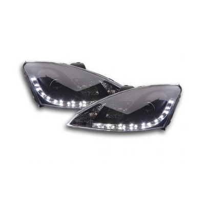 Faros Delanteros Luz Diurna Set Ford Focus 3/4/5-Ptas.  98-01 Negro Fk Automotive