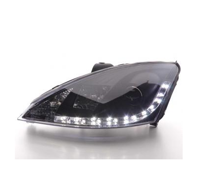 Faros Delanteros Luz Diurna Set Ford Focus 3/4/5-Ptas.  98-01 Negro Fk Automotive