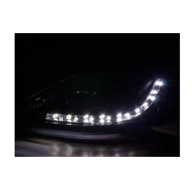 Faros Delanteros Luz Diurna Set Ford Focus 3/4/5-Ptas.  98-01 Negro Fk Automotive