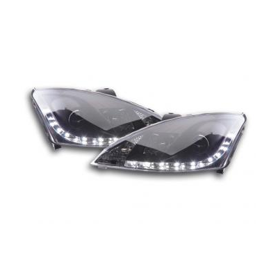 Faros Delanteros Luz Diurna Set Ford Focus 3/4/5-Ptas.  01-04 Negro Fk Automotive