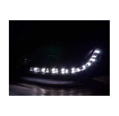 Faros Delanteros Luz Diurna Set Ford Focus 3/4/5-Ptas.  01-04 Negro Fk Automotive