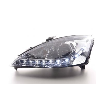 Faros Delanteros Luz Diurna Set Ford Focus  98-01 Cromado Fk Automotive