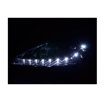 Faros Delanteros Luz Diurna Set Ford Focus  98-01 Cromado Fk Automotive