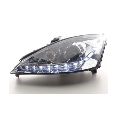 Faros Delanteros Luz Diurna Set Ford Focus  01-04 Cromado Fk Automotive