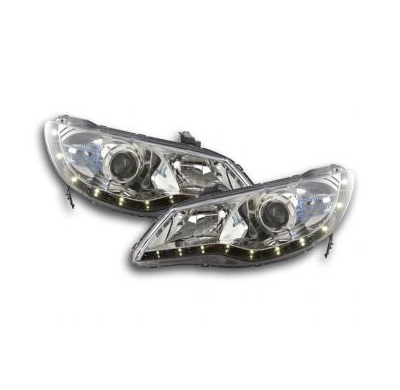 Faros Delanteros Set Angel Eyes Honda Civic Hybrid  07- Negro Fk Automotive