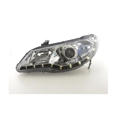 Faros Delanteros Set Angel Eyes Honda Civic Hybrid  07- Negro Fk Automotive