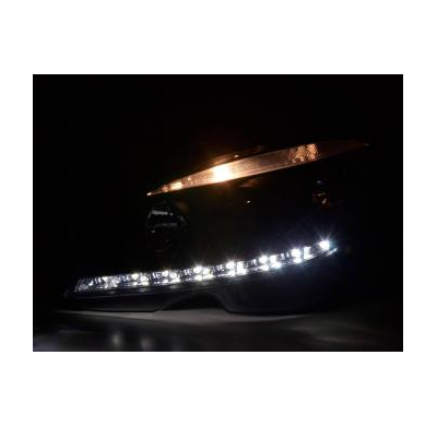 Faros Delanteros Luz Diurna Set Mercedes-Benz Clase C Modelo W204  07-10, Negro Fk Automotive