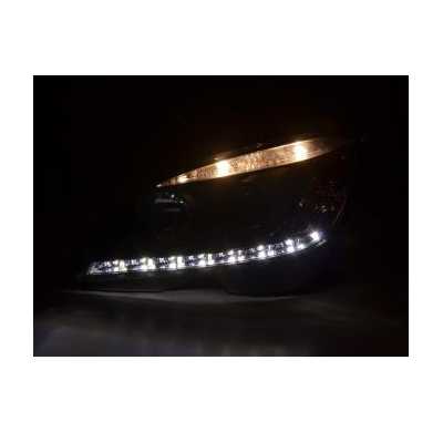 Faros Luz Diurna Mercedes C-Klasse W204 Bj. 07-10 Negro Fk Automotive