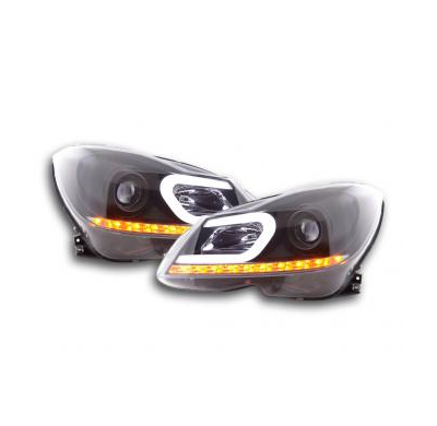 Faros Luz Diurna Mercedes C-Klasse W204 Bj. 11-14 Negro Fk Automotive