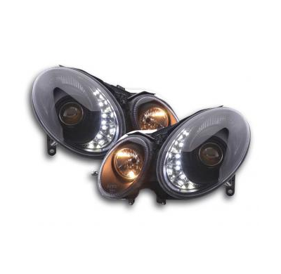 Faros Delanteros Luz Diurna Set Mercedes-Benz Clase E 211  02-06 Negro Fk Automotive