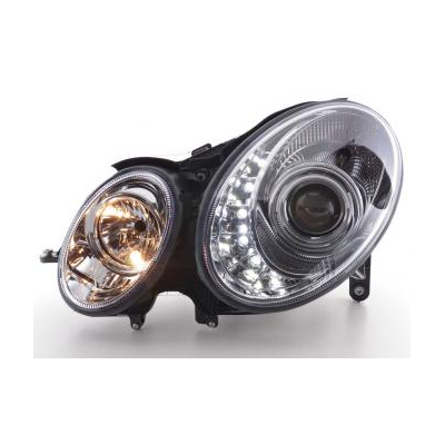 Faros Delanteros Luz Diurna Set Mercedes-Benz Clase E 211  02-06 Cromado Fk Automotive