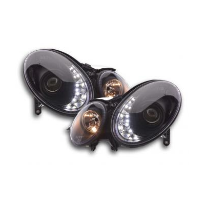 Faros Delanteros Luz Diurna Set Mercedes-Benz Clase E 211  02-06 Negro Fk Automotive
