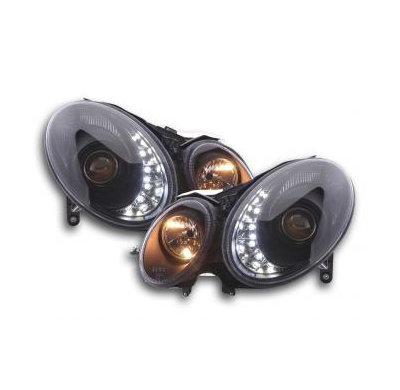 Faros Delanteros Luz Diurna Set Mercedes-Benz Clase E 211  06-09 Negro Fk Automotive
