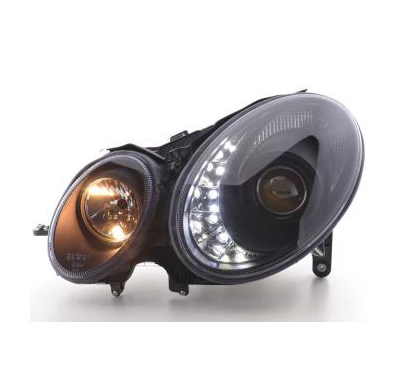 Faros Delanteros Luz Diurna Set Mercedes-Benz Clase E 211  06-09 Negro Fk Automotive