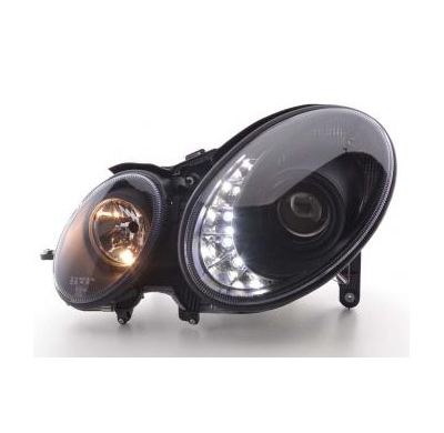 Faros Delanteros Luz Diurna Set Mercedes-Benz Clase E 211  06-09 Negro Fk Automotive