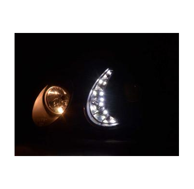 Faros Delanteros Luz Diurna Set Mercedes-Benz Clase E 211  06-09 Negro Fk Automotive