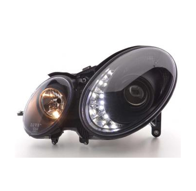 Faros Delanteros Luz Diurna Set Mercedes-Benz Clase E Modelo W211  02-06, Negro Fk Automotive