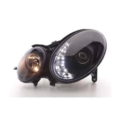 Faros Delanteros Luz Diurna Set Mercedes-Benz Clase E Modelo W211  02-06, Negro Fk Automotive