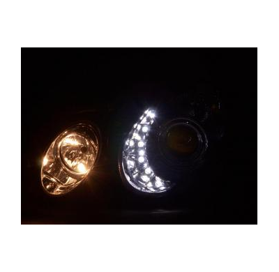 Faros Delanteros Luz Diurna Set Mercedes-Benz Clase E Modelo W211  06-08, Cromado Fk Automotive