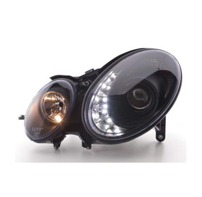 Faros Delanteros Luz Diurna Set Mercedes-Benz Clase E Modelo W211  06-08, Negro Fk Automotive