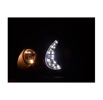 Faros Delanteros Luz Diurna Set Mercedes-Benz Clase E Modelo W211  06-08, Negro Fk Automotive