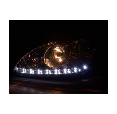 Faros Delanteros Luz Diurna Set Mercedes Benz Clase S Modelo W220  98-05 Cromado Fk Automotive