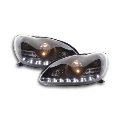Faros Delanteros Luz Diurna Set Mercedes Benz Clase S Modelo W220  98-05 Negro Fk Automotive