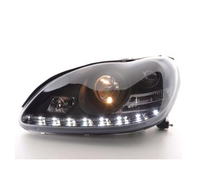 Faros Delanteros Luz Diurna Set Mercedes Benz Clase S Modelo W220  98-05 Negro Fk Automotive
