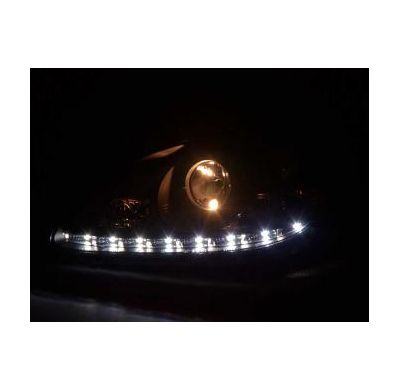 Faros Delanteros Luz Diurna Set Mercedes Benz Clase S Modelo W220  98-05 Negro Fk Automotive
