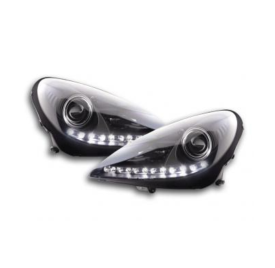 Faros Delanteros Luz Diurna Set Mercedes Benz Slk R171  04-11 Negro Fk Automotive