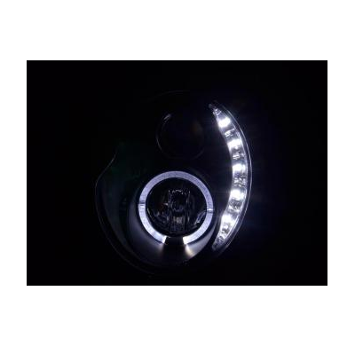 Faros Delanteros Luz Diurna Set Mini Cooper Modelo R50  01-06 Negro Fk Automotive