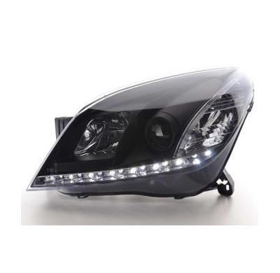 Faros Delanteros Luz Diurna Set Opel Astra Modelo H Negro Fk Automotive
