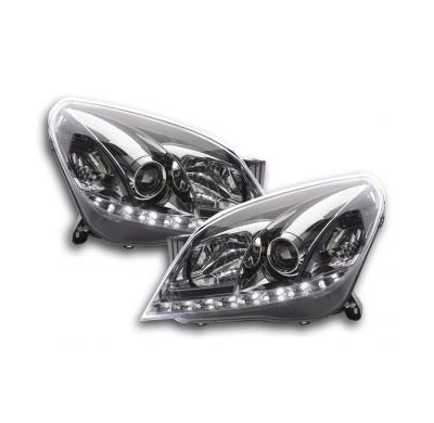 Faros Delanteros Luz Diurna Set Opel Astra Modelo H Cromado Fk Automotive
