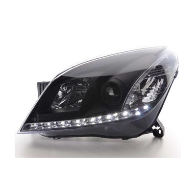 Faros Delanteros Luz Diurna Set Opel Astra Modelo H Negro Fk Automotive