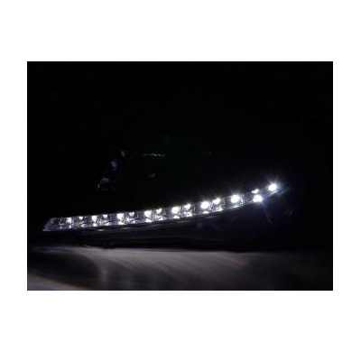 Faros Delanteros Luz Diurna Set Opel Astra Modelo H Negro Fk Automotive