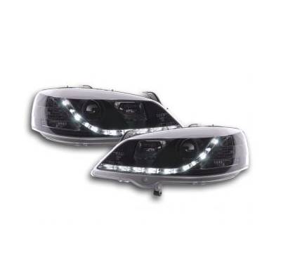 Faros Delanteros Luz Diurna Set Luz Diurna Opel Astra Modelo G  98-03 Negro Fk Automotive