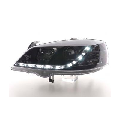Faros Delanteros Luz Diurna Set Luz Diurna Opel Astra Modelo G  98-03 Negro Fk Automotive
