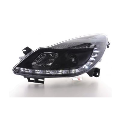 Faros Delanteros Luz Diurna Set Opel Corsa Modelo D  06- Negro Fk Automotive