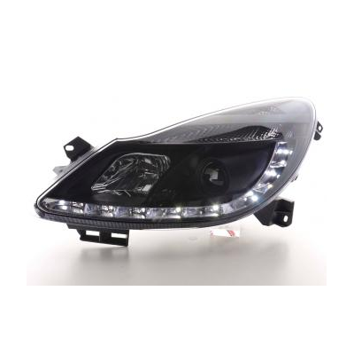 Faros Delanteros Luz Diurna Set Opel Corsa Modelo D  06- Negro Fk Automotive
