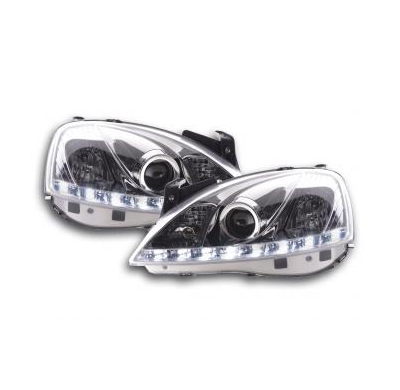 Faros Delanteros Luz Diurna Set Luz Diurna Opel Corsa C  01-06 Cromado Fk Automotive