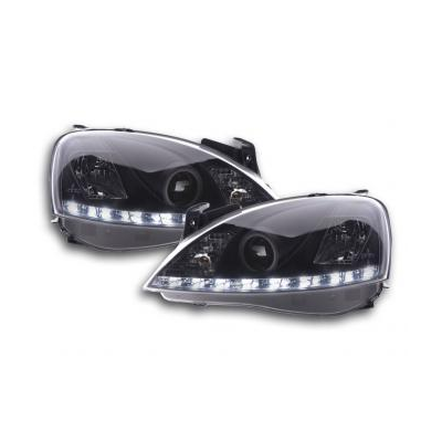 Faros Delanteros Luz Diurna Set Luz Diurna Opel Corsa C  01-06 Negro Fk Automotive